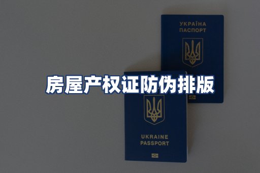 房屋产权证防伪排版